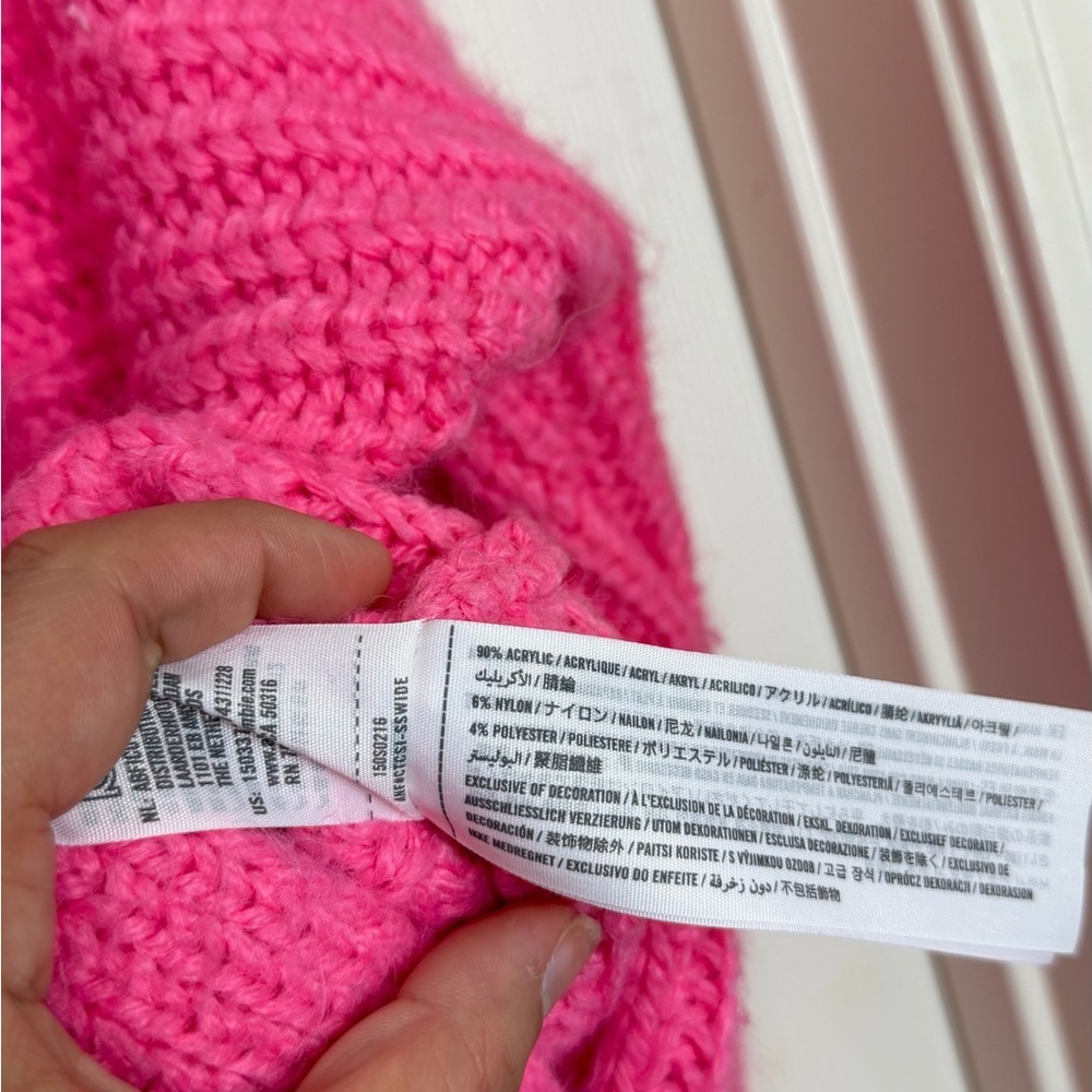 Abercrombie & Fitch Vibrant Pink Knit Sweater XL - Picture 5 of 6